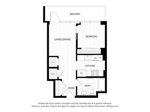 a floor plan of a bedroom apartment